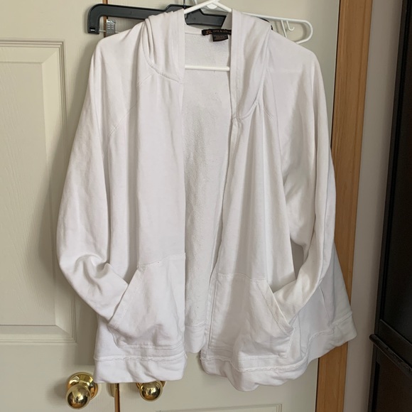 White open cardigan hoodie